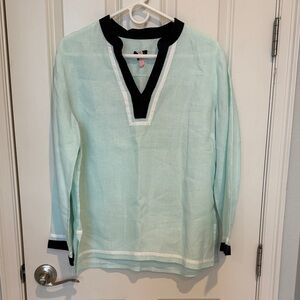 Talbots Mint Green Tunic with Black Trim